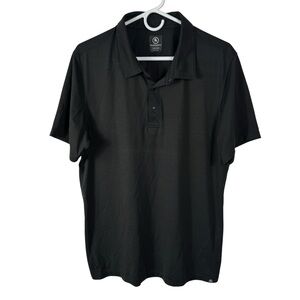 Backcountry Black Performance Athletic Stretch Polo Shirt, Size L